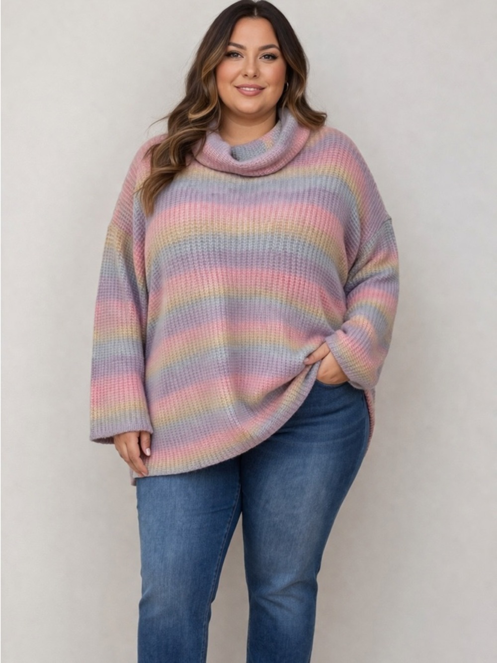 Adyson Parker Unicorn Magic Combo Turtleneck Sweater 2X Soft Girl‎ Dreamy Knit